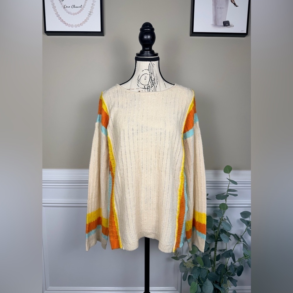 Women’s Multi-Color Striped Boho Hippie Sweater Size Small